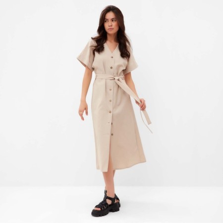 Women's dress on buttons Mist Summer Time, Beige, R.46-6