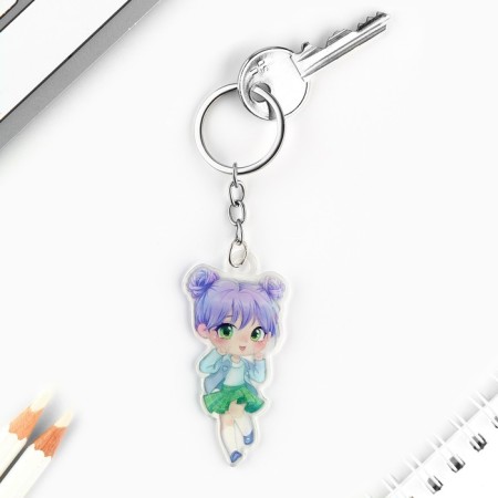 Key keychain children's acrylic "Chibi", 4.1 x 6.8 cm-1