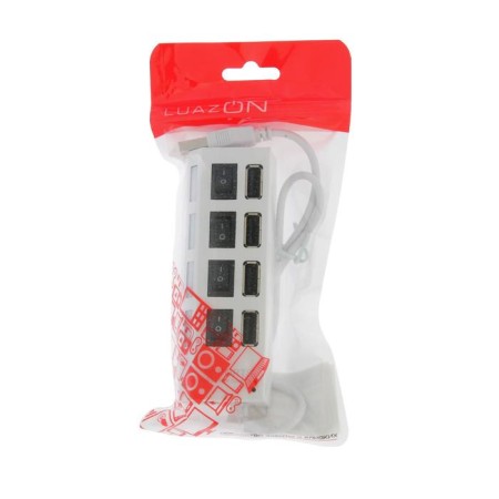 USB Luazon USB, 4 ports with individual white circuit breakers-4