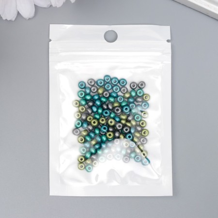 Glass beads 6/0 "metallic. Melange. Blue-green" 10 g-2