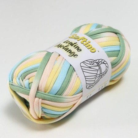 Knitted yarn 95% cotton, 5% Elastan "Lentino Melange" 100 g 30 m color 19-1