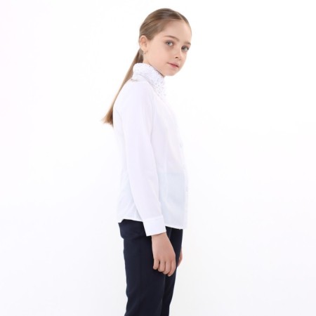 School blouse for girls, white color, height 146 cm-2