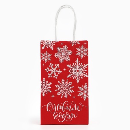 Gift package "Snowflakes", white craft, 12 x 21 x 9 cm, New Year-3