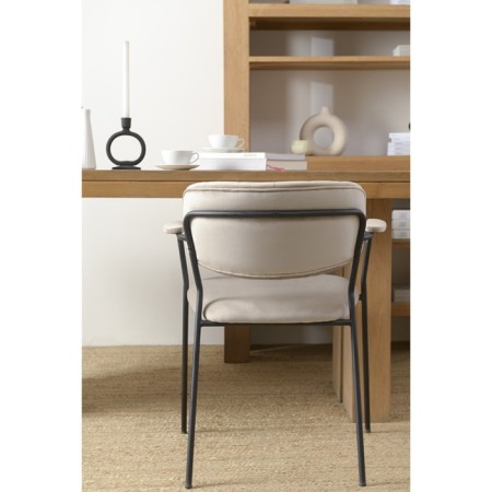 Eirill chair, 530 × 590 × 770 mm, velor, gray-beige color-11