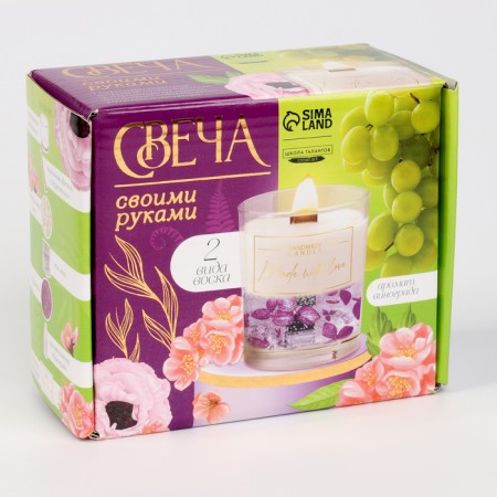 With your own hands. Creating an aromatic candle with dried flowers "grapes", a set for creativity-6