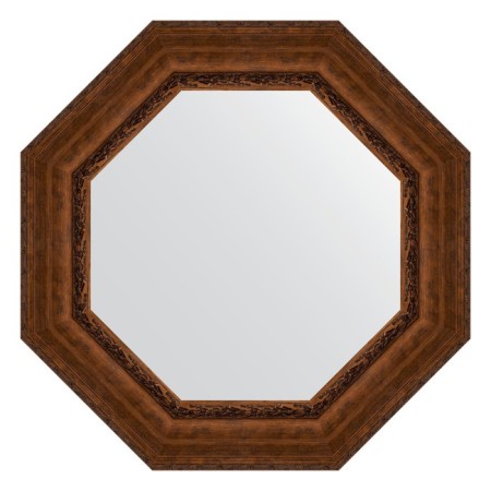 Mirror in the baguette frame, aged bronze with an ornament of 120 mm, 77x77 cm