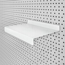 Metal shelf for a perforated chipboard panel, 300 × 200 mm, white color