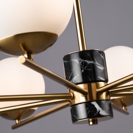 Suspended lamp Freya Fr5230PL-08BS Marble, 810x810x560 mm, E27, 8x60W, brass color-6