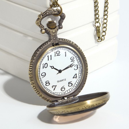 Pocket clock "Bronze frame", quartz, on a chain 80 cm, d-4.5 cm-1