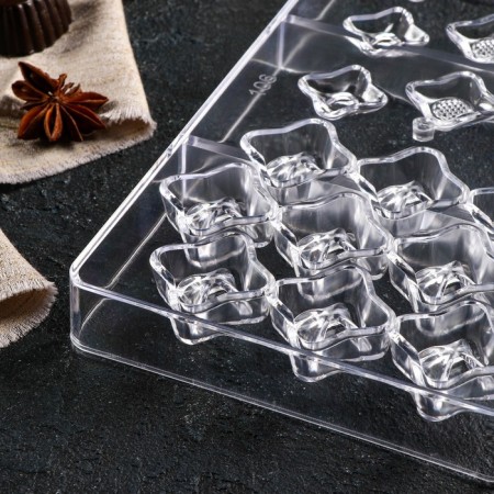 Form for chocolate and sweets "Shine", 18 cells, 20 × 12 × 2.5 cm-3