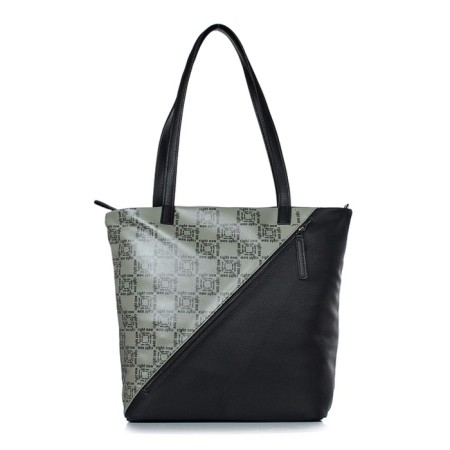Youth bag, artificial leather, 420x330x140 cm, black/olive-1