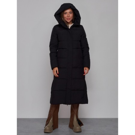 Coat insulated winter female, size 44, black color-4
