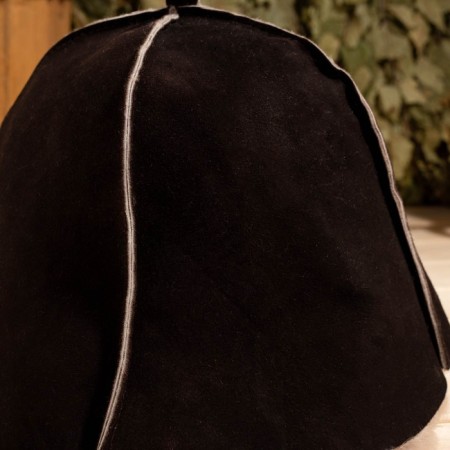 Bath cap from the "premium" sheepskino straight seam, brown-1
