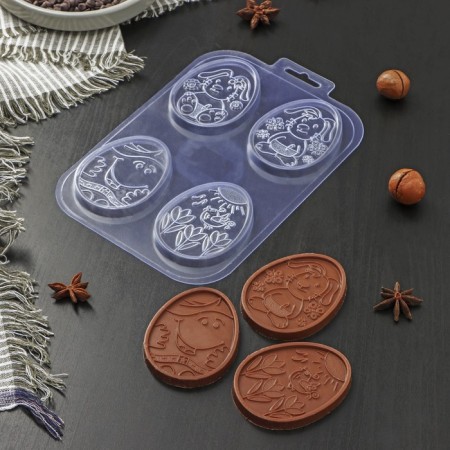 Form for chocolate and sweets Plastic “Cho-Yaitsa. Thefortical Joy”, 21 × 14 cm, the color is transparent