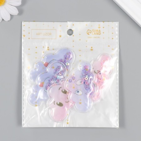 Shaker for the creativity of PVC "Cloud" with glitter mix 4x6.5 cm-3