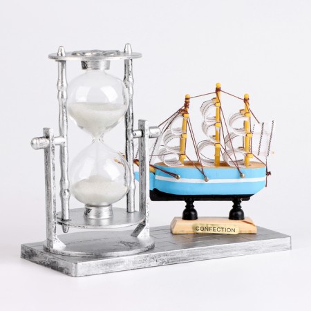 Sanding clock "Frigate", souvenir, 15.5 x 6.5 x 12.5 cm-1