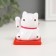 Plastic Plastic "White Mani-Neko with a fan and coin" 5x5x5 cm
