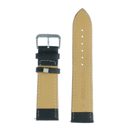 Solomon watch strap, 22 mm, genuine leather, L-20 cm, black with embossing-2