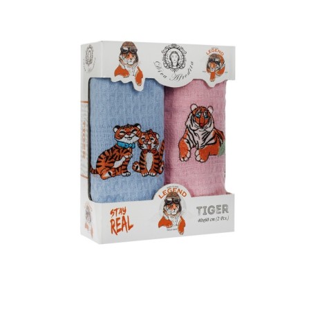 A set of wuffed napkins Diva Afrodita "Tiger", size 40x60 cm, 2 pcs-1