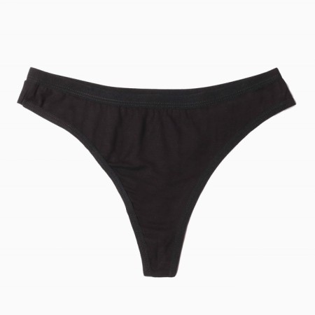 Set of women's panties Thong (3 pcs.), Black/beige color, size 44 (m)-1