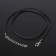 Artificial suede lace, 43 cm + extension cord, black color