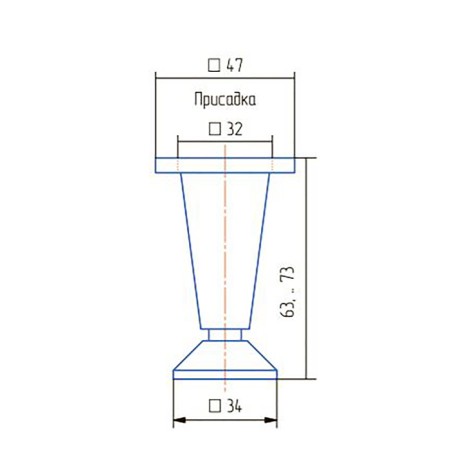 Adjustable support, n = 60 mm, chromium color-2