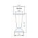 Adjustable support, n = 60 mm, chromium color