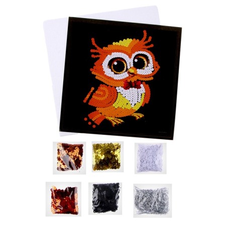 Set for creativity: Lunar engraving and applique with sequins "Owl"-2