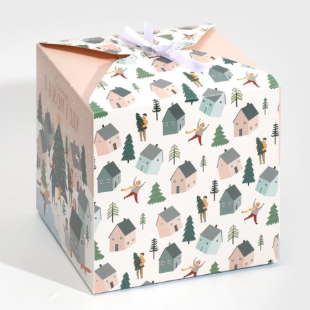 Folding box "City of New Year", 18 x 18 x 18 cm, new year-2