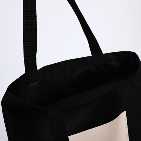 Shoper Nazamok, Kozhzam pocket, black color, beige, 40x35 cm-8