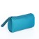 Cosmetic bag with zipper, turquoise color