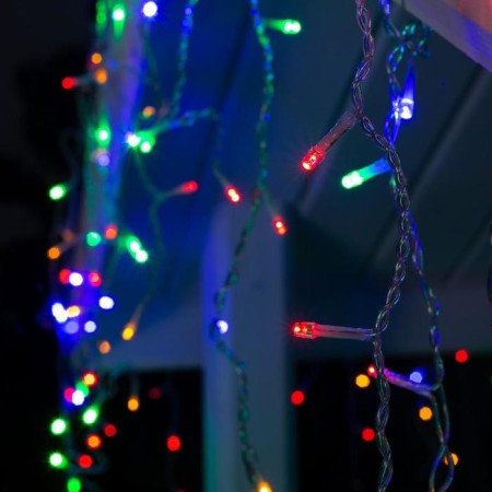 Garland "fringe" 3 × 0.6 m, IP44, UMS, transparent thread, 160 LED, glow of multi, 220 V-2