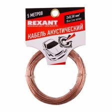 Acoustic cable Rexant Blueline, 2 x 0.50 mm², transparent, mini-buchta 5 m