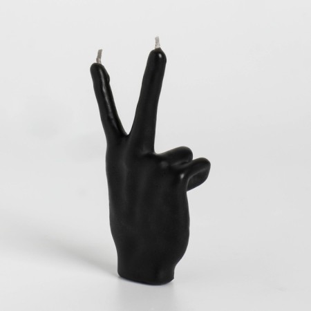 Figure candle "Hand-Peace", 10x4 cm, black-6