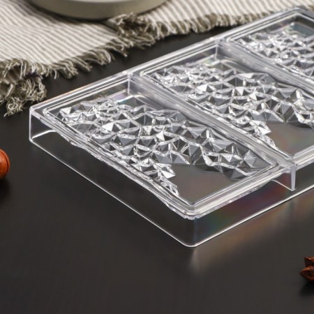 Form for chocolate and sweets Konfinetta "India", 3 cells, 27.5 × 17.5 × 2.5 cm, cell 15.3 × 7.5 × 0.8 cm-1