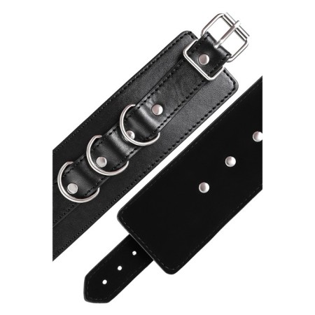 Handcuffs Anonymo #0103, PU Skin, Black-3