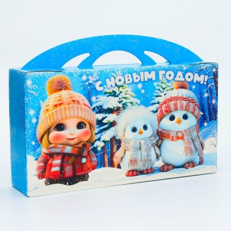 New Year. Gift box New Year's portfolio Maxi wide "kids" with animation 37 x 8 x 20.2 cm.-2