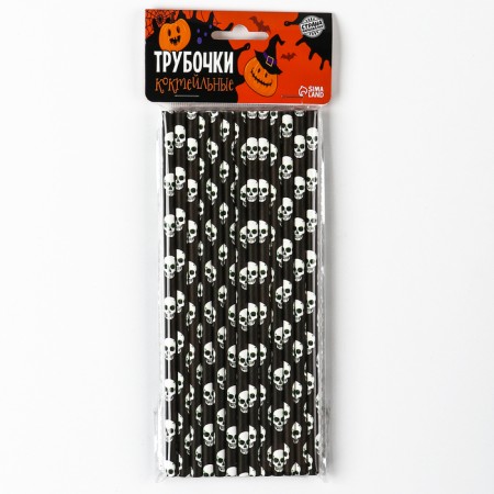 Pipe for cocktail "Skull", in a set 25 pieces-2