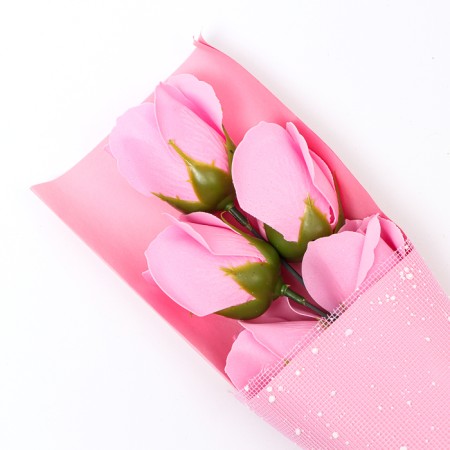A bouquet of soap roses, pink-5