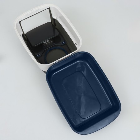 Closed transparent toilet 51 x 34 x 37 cm, blue+scoop-14