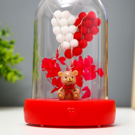 Nightlight "Bear" LED from batteries 3HAAA Red 9.5x9.5x16 cm Risalux-4