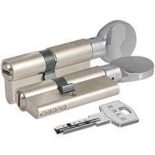 The cylinder mechanism Kale 164 BM/90, 40x10x40 mm, with a turntable, 5 keys, color nickel
