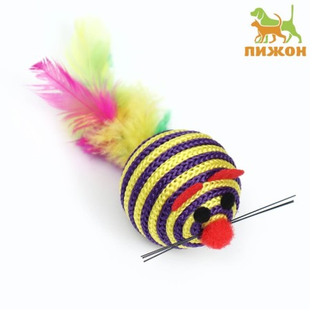SHIRK-smOak from textiles with feathers, 4.2 cm, purple