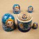 Matryoshka is large "blue -eyed", blue, 5 puppet