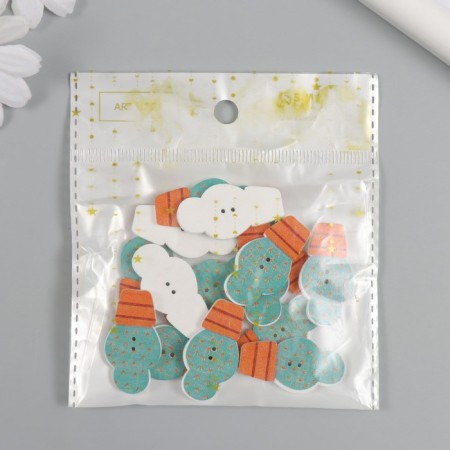 Buttons wood for creativity 2 punctures "cactus in a pot" set 15 pcs 1.9x3.3 cm-3