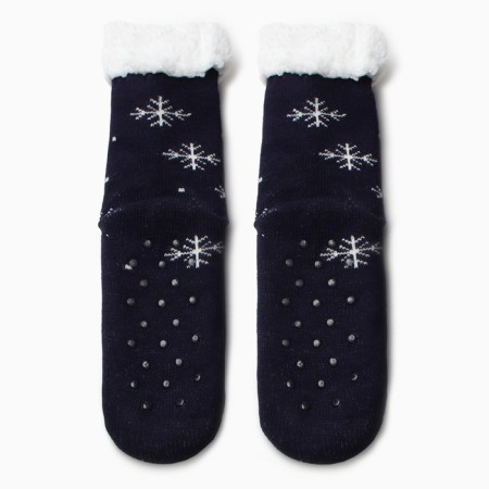 Women's socks with fur, white color/penguins, size 36-40-2