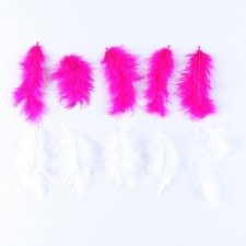 A set of feathers for decor, set of 10 pcs., Size 1 pc. - 10 × 2, Mix colors