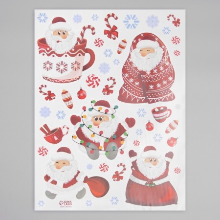 New Year sticker interior color "Santa Claus" 30x40 cm-2