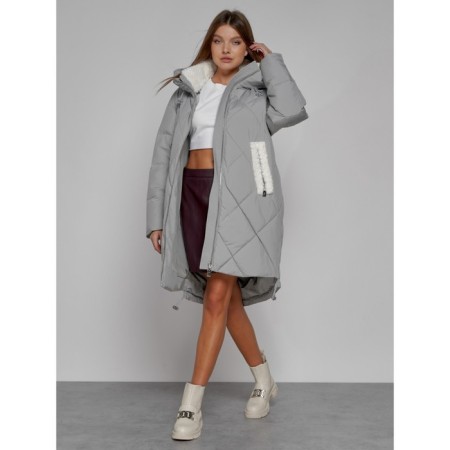 Coat insulated winter female, size 42, color gray-11