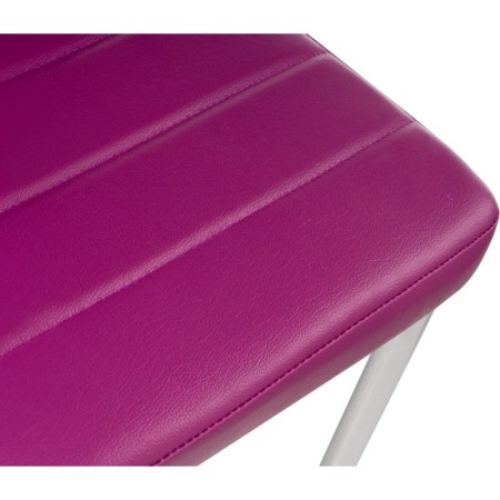 Stool on the Grass Carcass DC2-001 Metal/Ecokozha, Chrome/Violet 41x45x96 cm-3